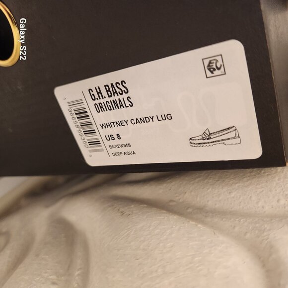 GH Bass Originals Whitney Candy Lug Loafers. NIB. Deep Aqua. Size 8 - Picture 3 of 10